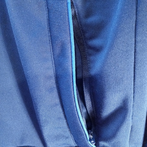 Adidas 3 Stripes Track Prime Blue Large Unisex Full Zipped Track Exercise Jacket - Picture 7 of 11